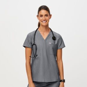 Figs Catarina Scrub Top- Graphite